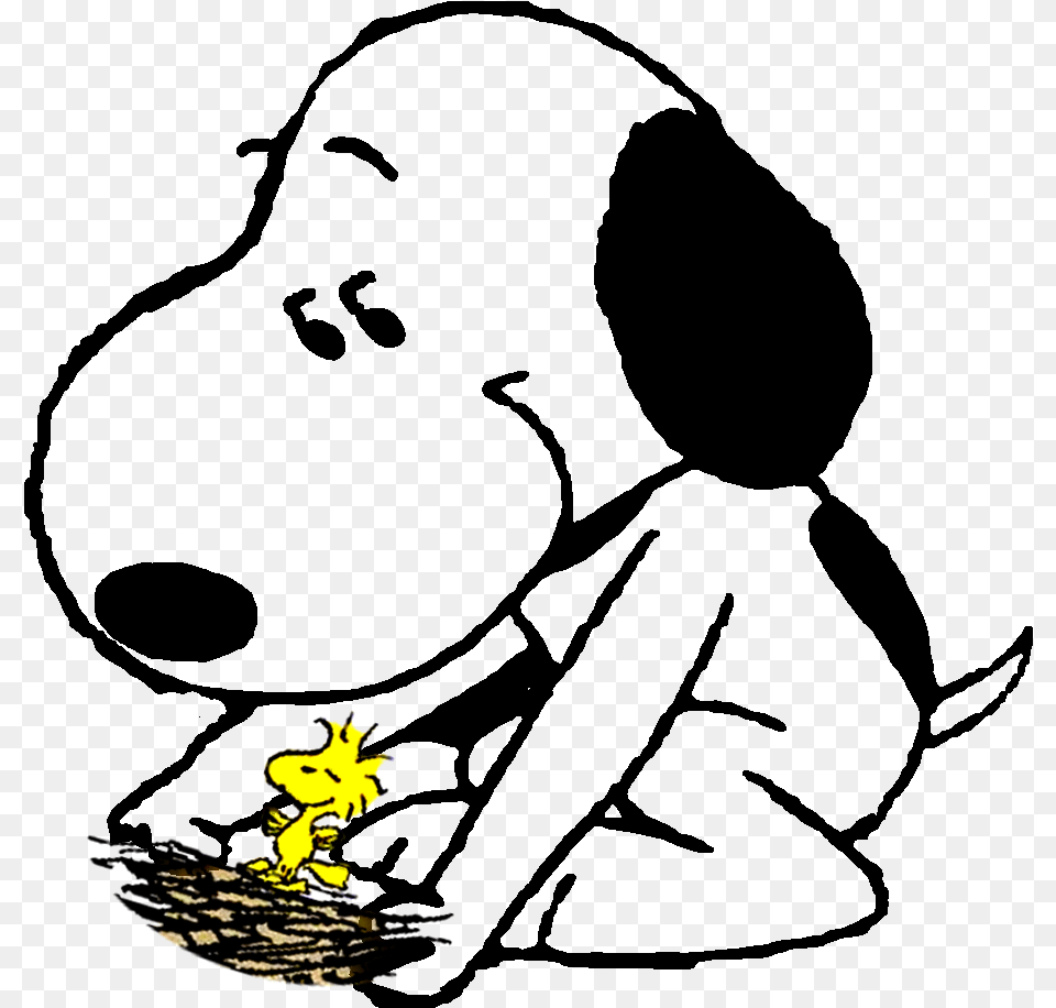 Transparent Snoopy Sleeping Snoopy Cuidando A Woodstock, Silhouette, Outdoors, Nature, Water Png