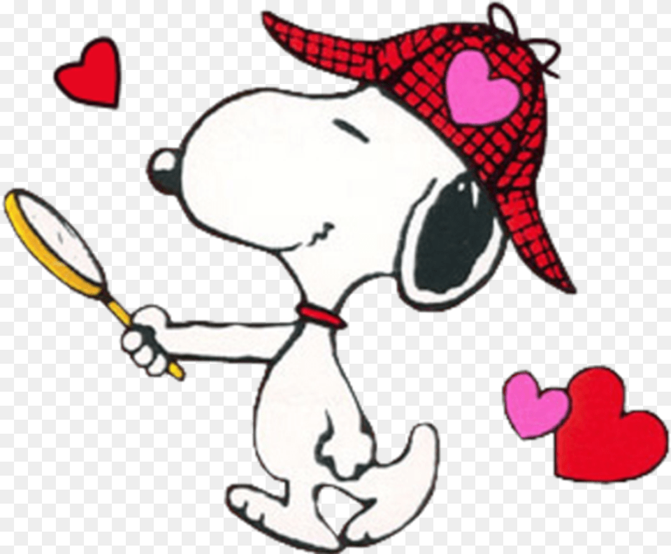 Transparent Snoopy Valentine Clipart Cartoon, Baby, Person, Racket, Sport Free Png