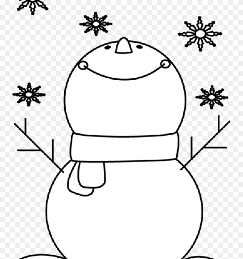 Transparent Snowman Clipart Black And White Plain Snowman, Nature, Outdoors, Winter, Snow Png Image