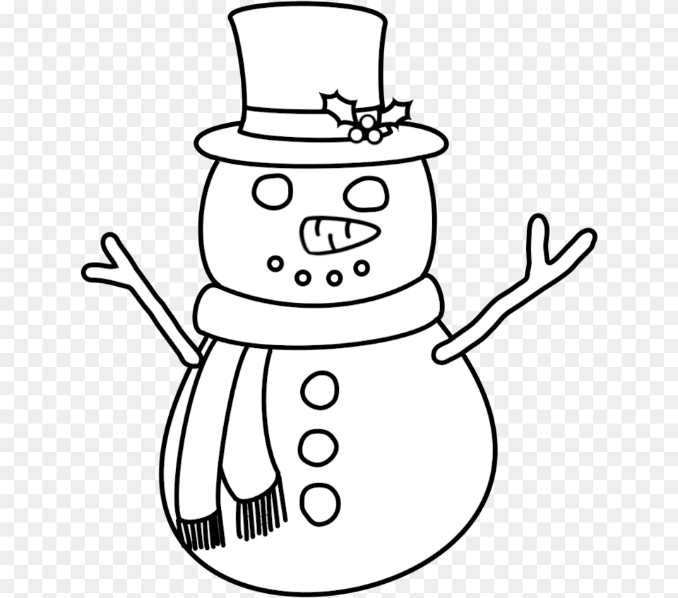 Snowman Face Clipart Black And White Digital Stamp, Nature, Outdoors, Winter, Snow Free Transparent Png