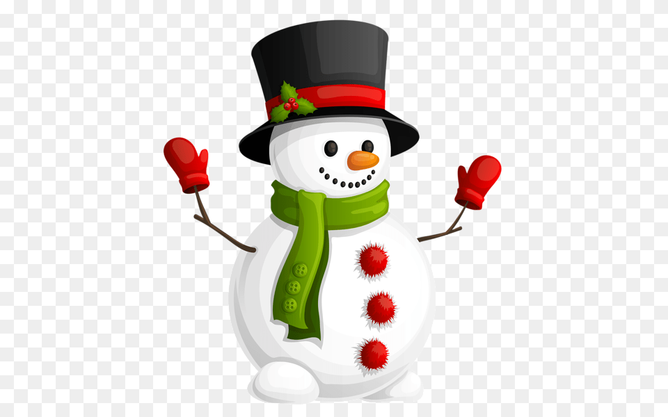 Transparent Snowman With Green Scarf Clipart Man, Nature, Outdoors, Winter, Snow Png Image
