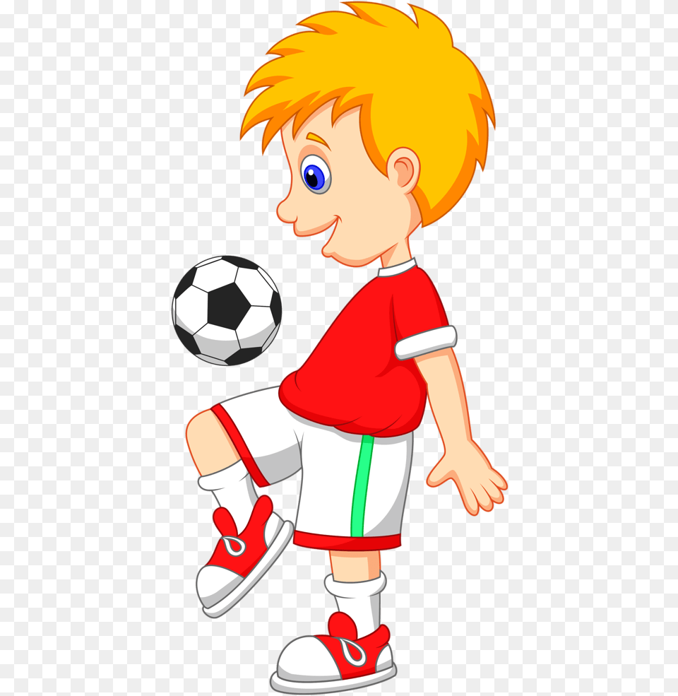 Transparent Soccer Player Clipart Play Football Clipart, Book, Comics, Publication, Baby Png