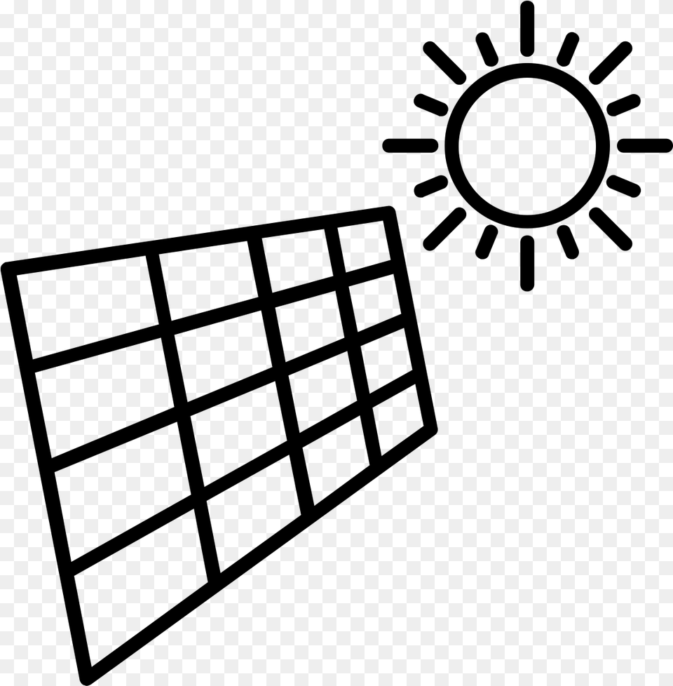 Transparent Solar Panel Icon Clip Art Outline Sun, Gray Free Png Download