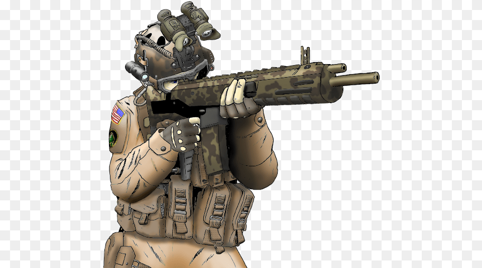 Transparent Soldier Modern Modern Soldier Anime, Firearm, Gun, Rifle, Weapon Png Image