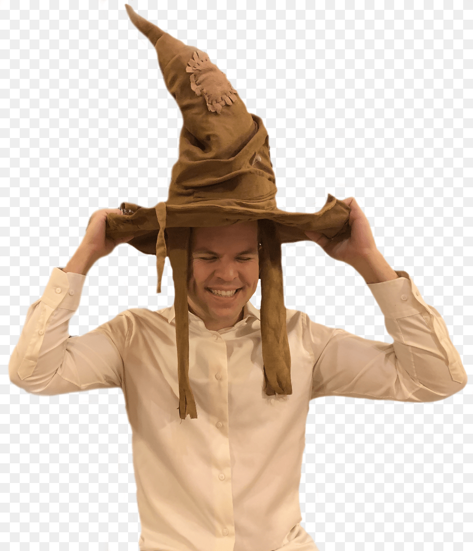 Transparent Sorting Hat Costume Hat, Clothing, Sun Hat, Adult, Person Free Png Download