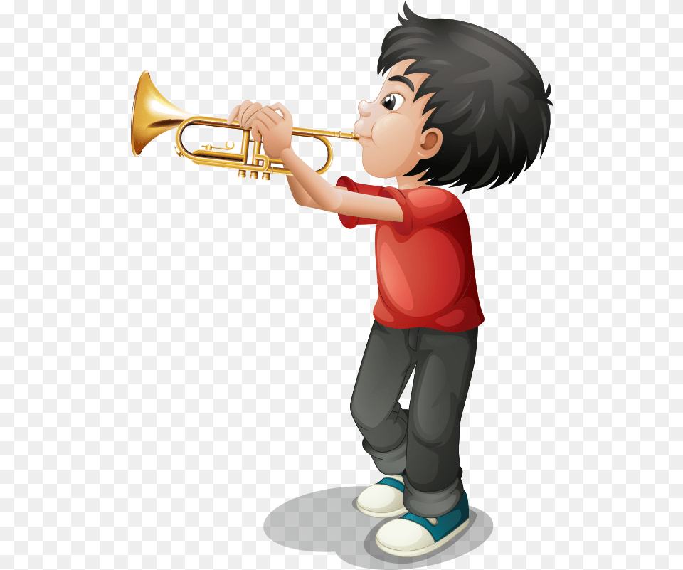 Transparent Sousaphone Clipart Play Musical Instruments Cartoon, Boy, Brass Section, Child, Horn Png