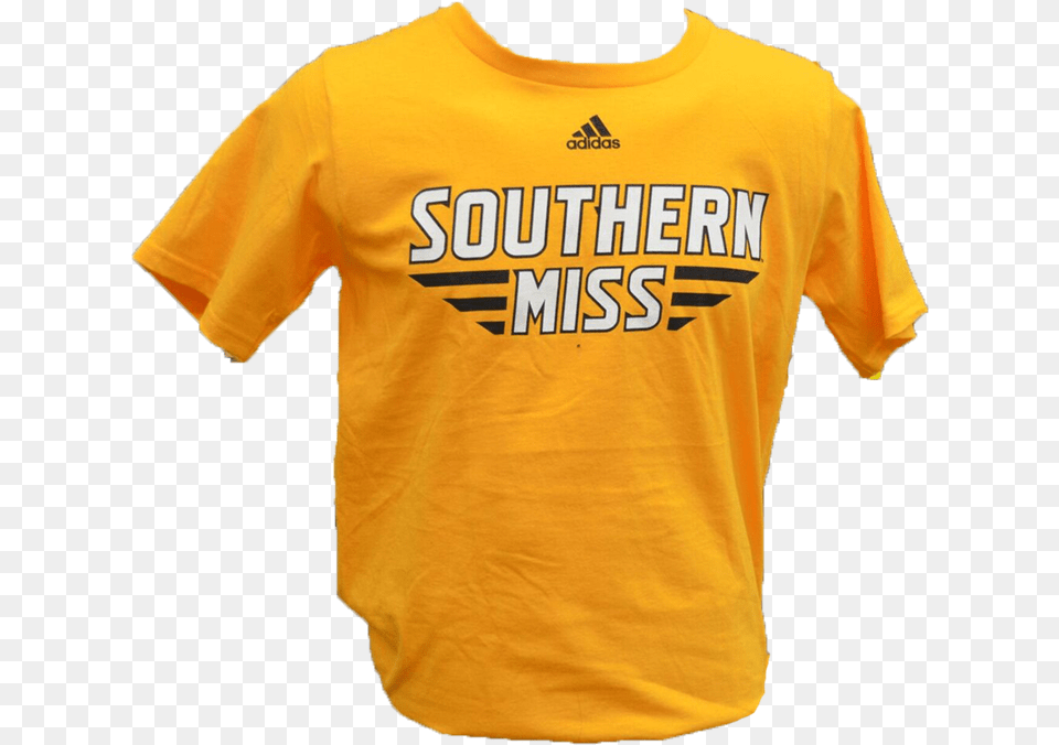 Southern Miss Logo Stacks Stacks Stacks Yellow Shirt, Clothing, T-shirt Free Transparent Png