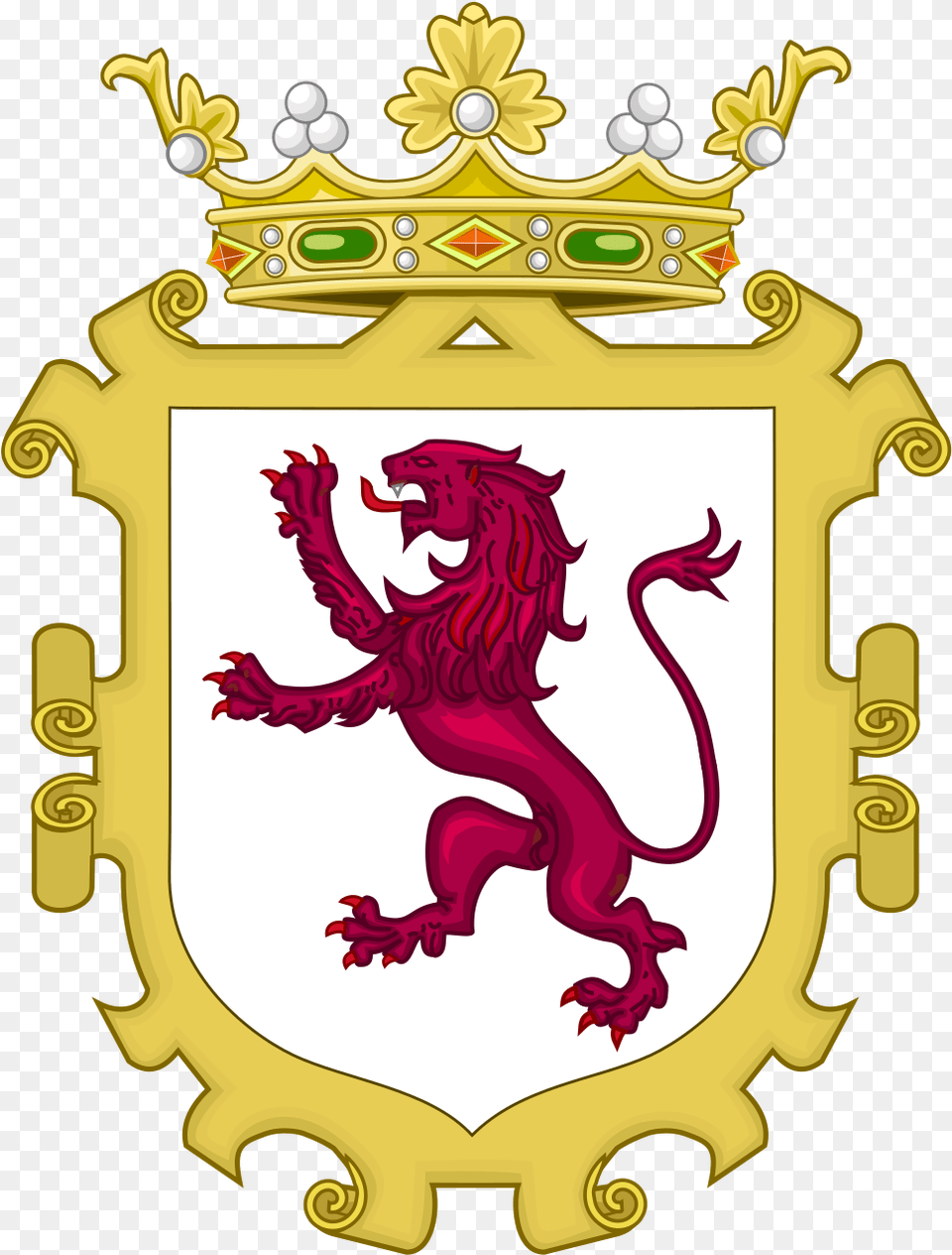 Transparent Spain Clipart Kingdom Of Leon Flag, Bulldozer, Machine, Emblem, Symbol Png Image