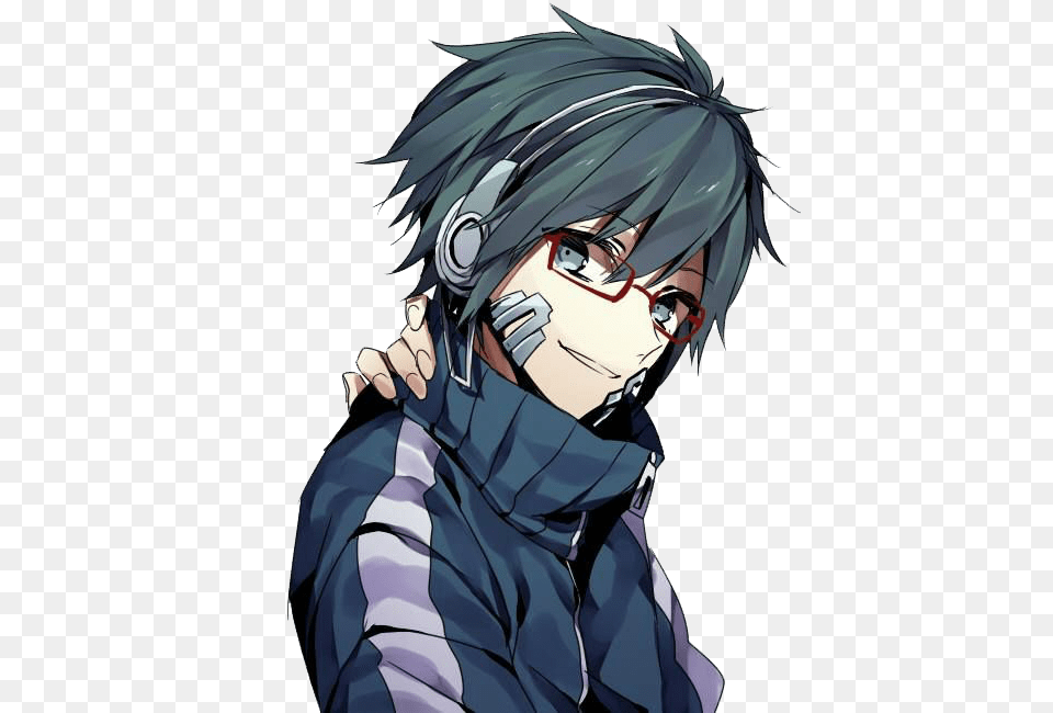 Transparent Sparkley Anime Eyes Anime Boy With Headphones And Hoodie, Publication, Book, Comics, Adult Free Png Download