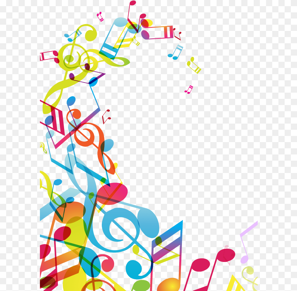 Transparent Speaker Clipart Musical Notes Border, Art, Graphics, Floral Design, Pattern Png
