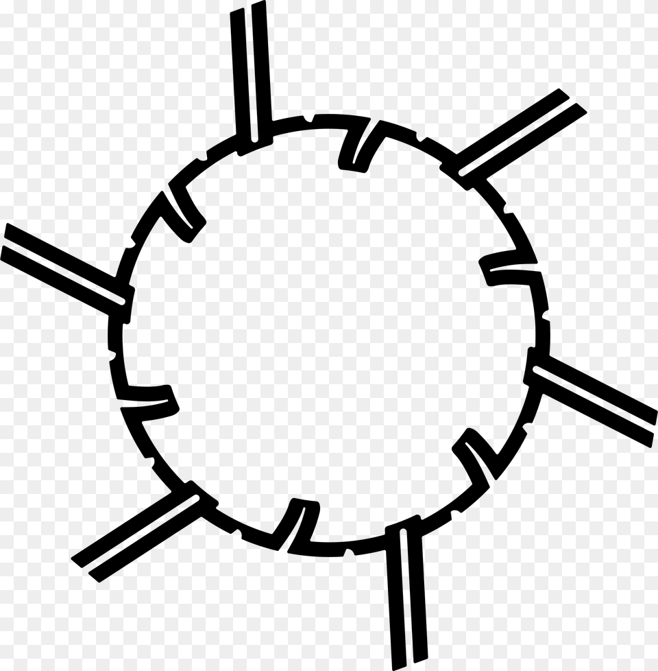 Transparent Spiked Circle, Gray Png Image