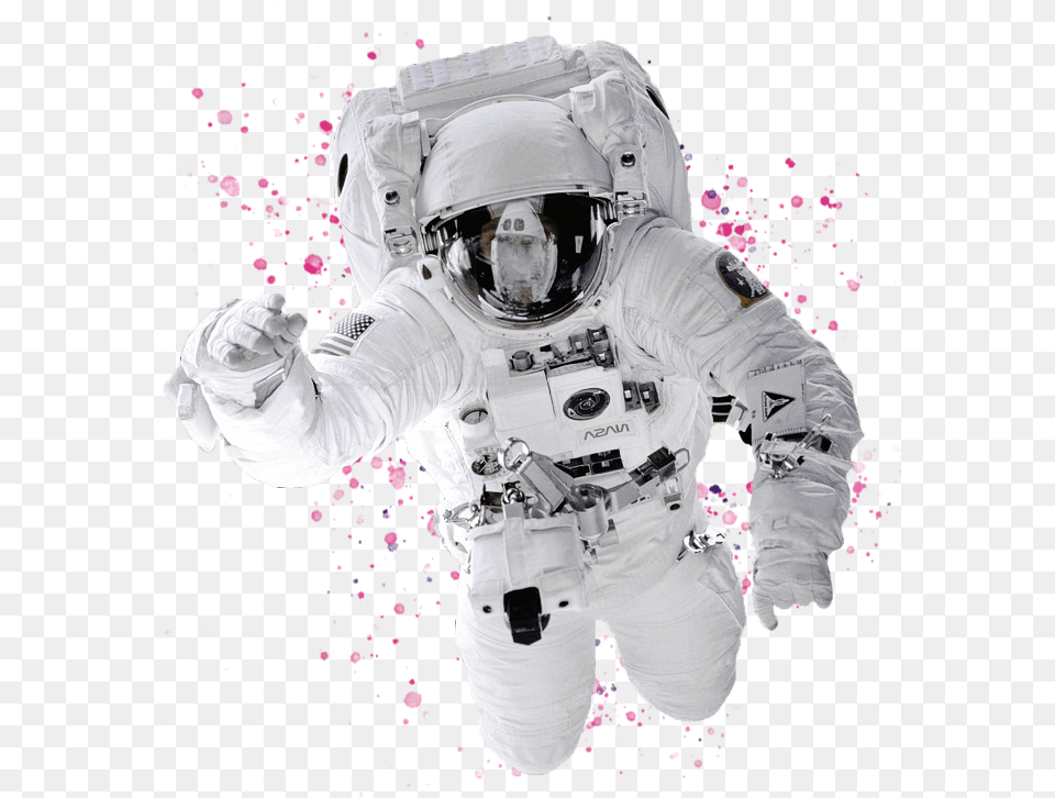 Transparent Splatters Astronaut In Space Black Background, Person, Astronomy, Outer Space, Helmet Png Image