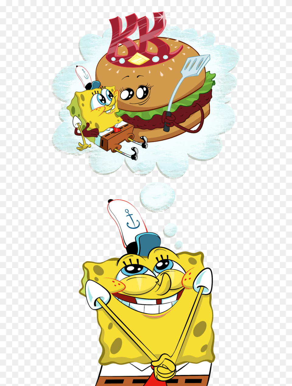 Transparent Spongebob Imagination Spongebob Krabby Patty Symbol, Cartoon, Baby, Person Free Png