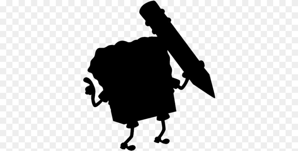 Transparent Spongebob With Pencil Silhouette Silhouette, People, Person Free Png Download
