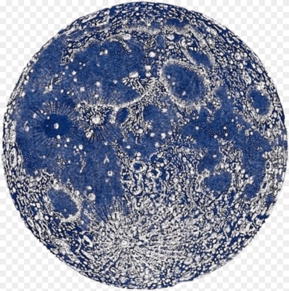 Transparent Spooky Moon Clipart Vintage Blue Aesthetic Transparent, Home Decor, Art, Porcelain, Pottery Free Png Download