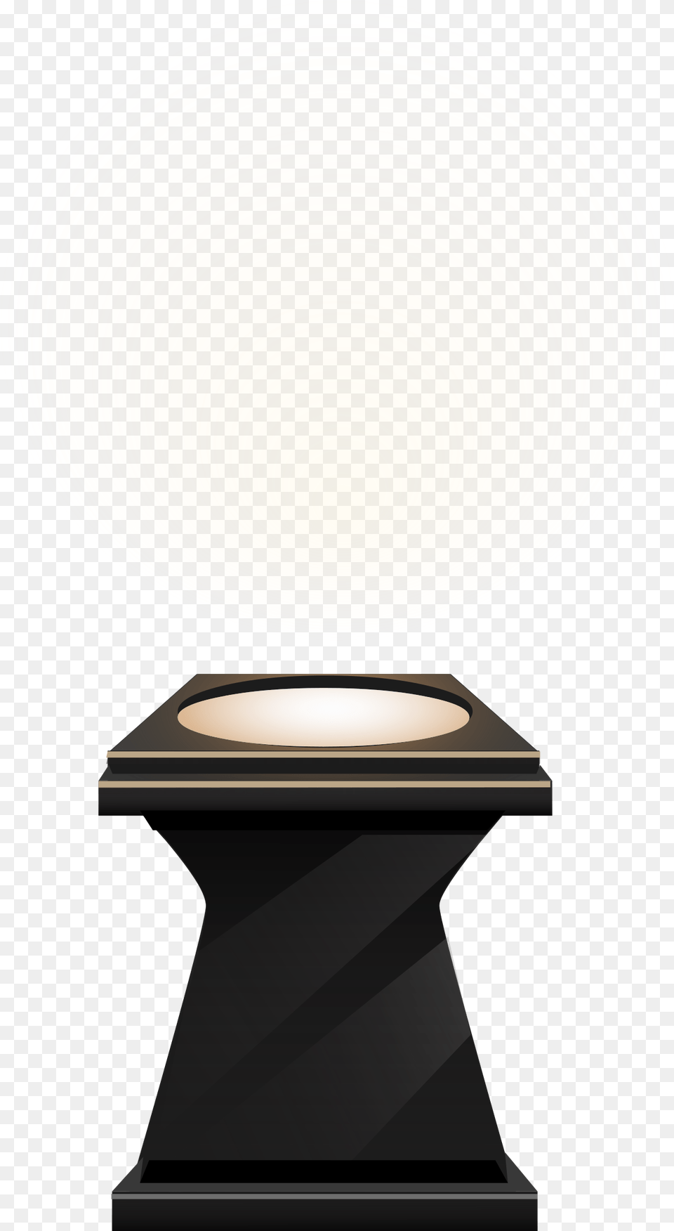 Transparent Spotlight Clipart Pedestal With Spotlight Transparent, Lamp, Plate, Trophy Free Png