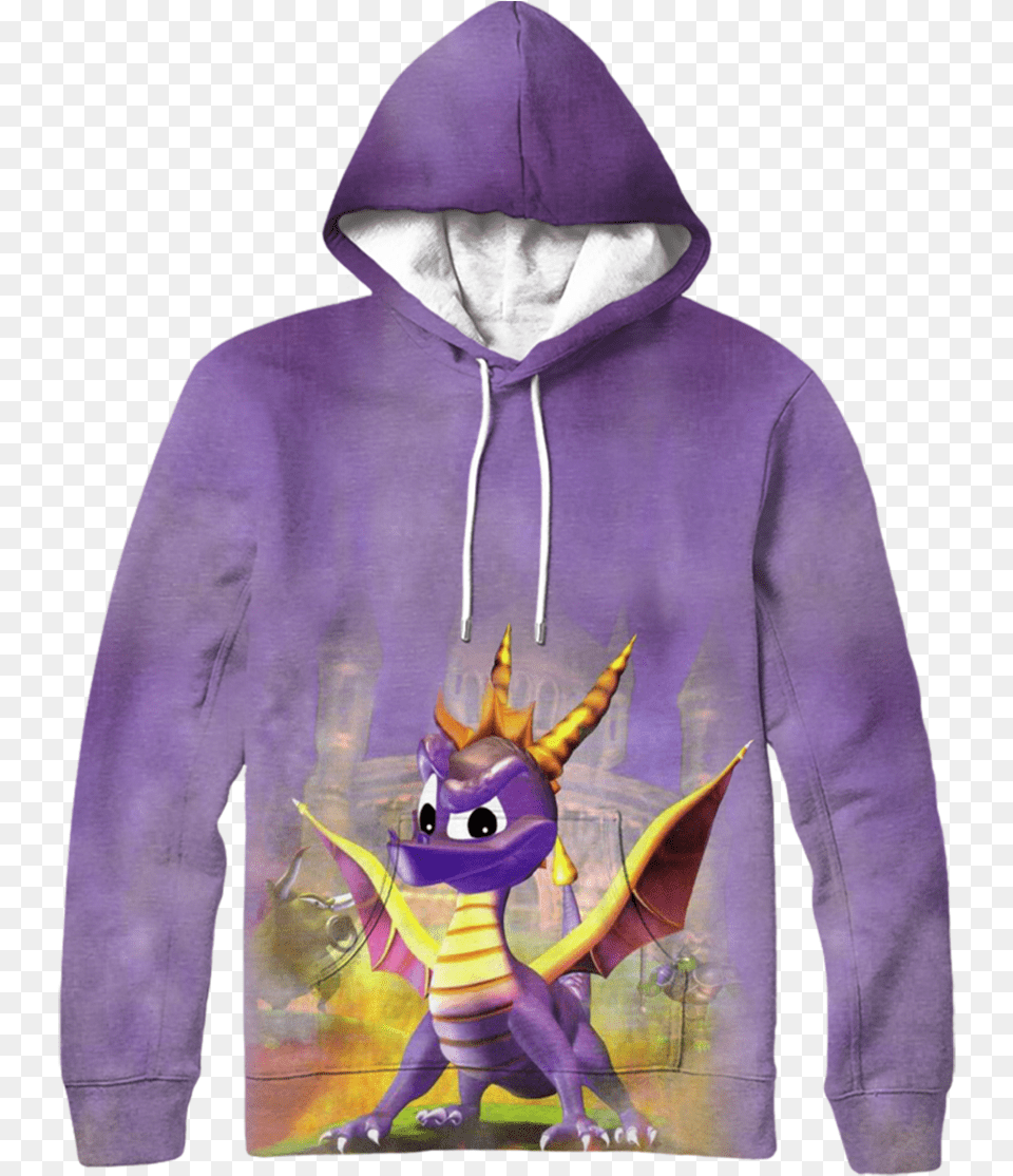 Spyro The Dragon Spyro The Dragon Game, Clothing, Hoodie, Knitwear, Sweater Free Transparent Png