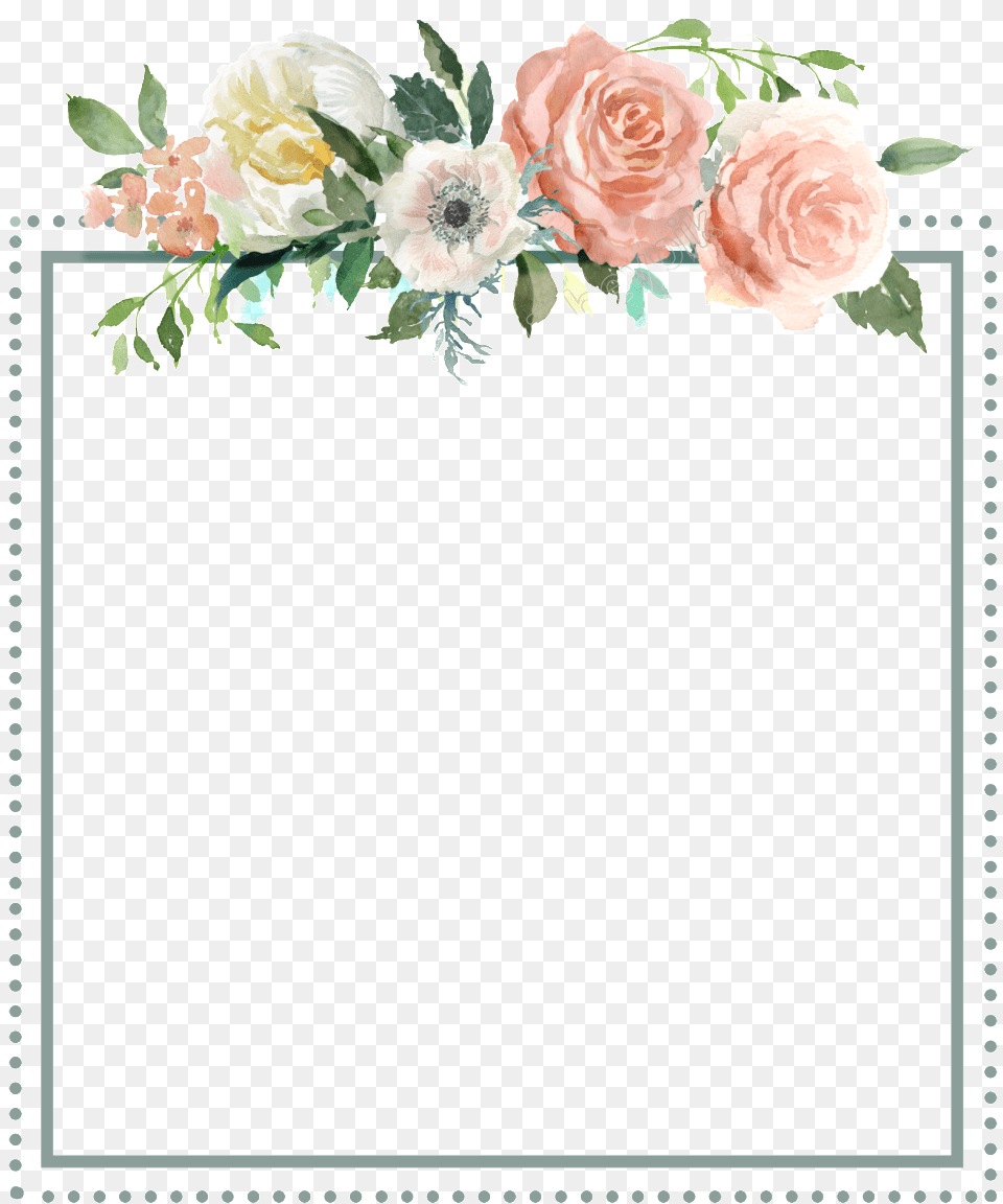 Transparent Square Flower Border, Art, Floral Design, Flower Arrangement, Flower Bouquet Png