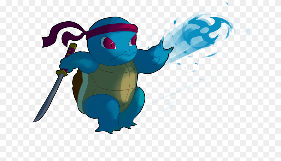 Transparent Squirtle Clipart Ninja Squirtle, Cartoon, Blade, Dagger, Knife Free Png Download