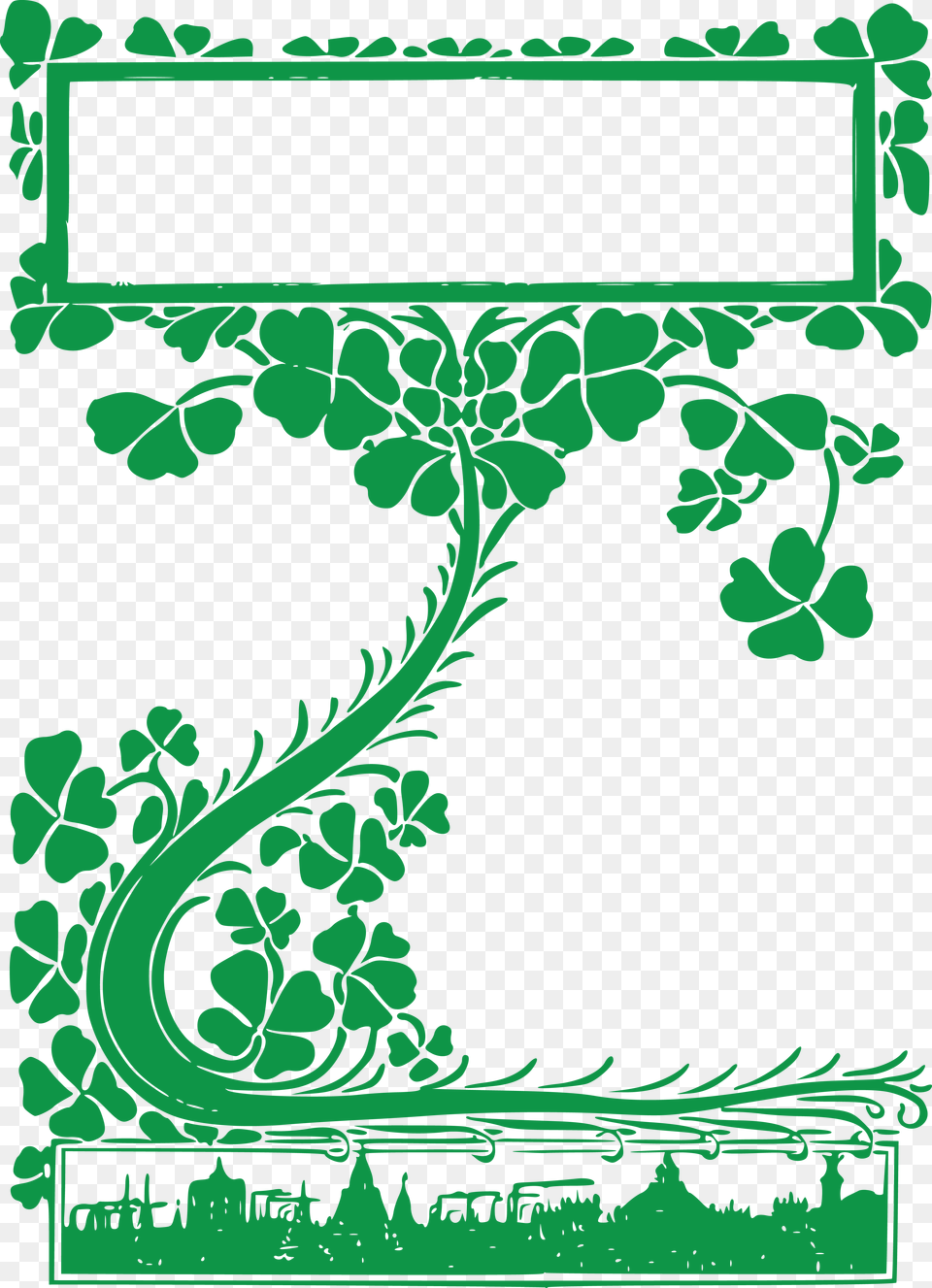 Transparent St Patrick S Day Border Clover Vine Clipart, Art, Floral Design, Graphics, Green Free Png Download