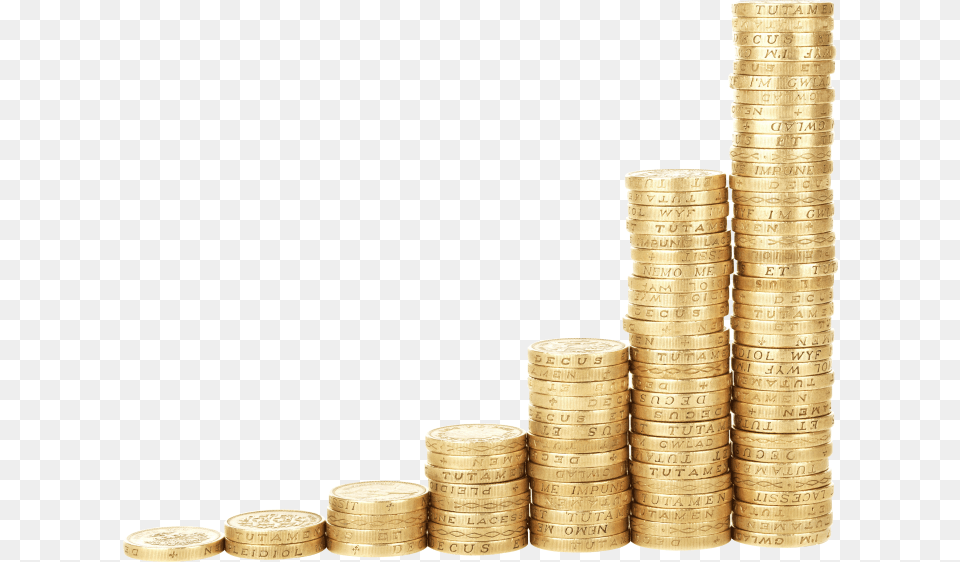 Transparent Stack Of Coins Clipart Powerpoint Money Template, Coin, Tape Png