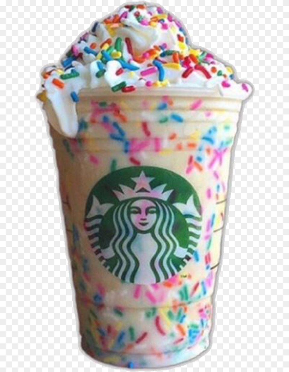 Transparent Starbucks Drink Vanilla Birthday Cake Frappe Starbucks, Birthday Cake, Cream, Dessert, Food Free Png Download