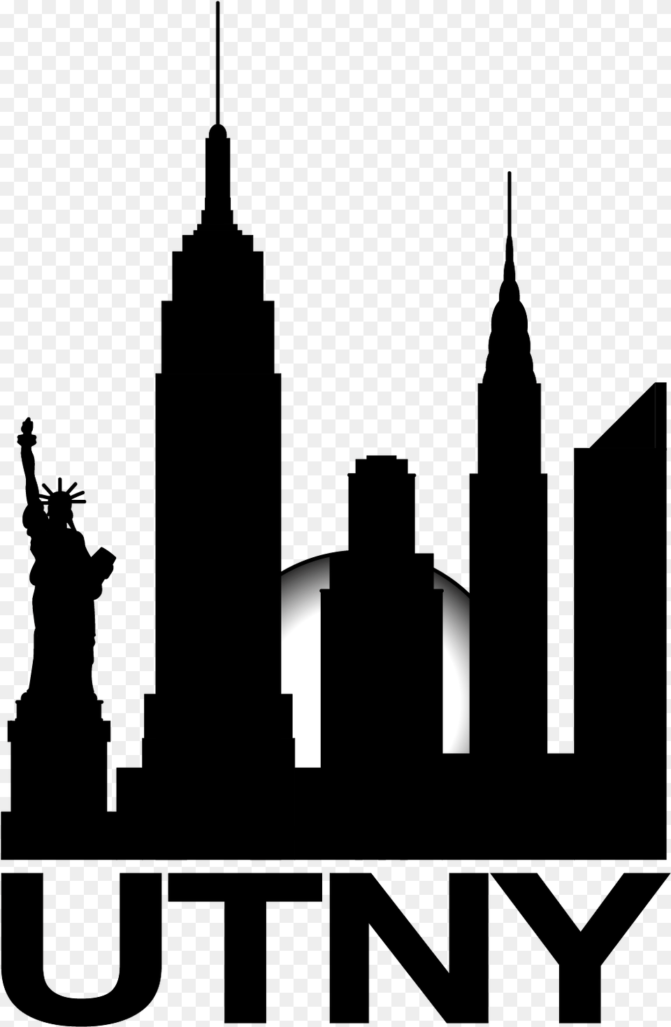 Transparent Statue Of Liberty Silhouette Flatiron Building Silhouette, Lighting, Firearm, Gun, Rifle Free Png