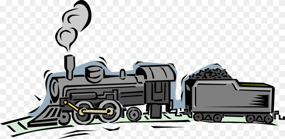 Transparent Steam Train Train With Coal Cartoon, Railway, Vehicle, Locomotive, Transportation Png