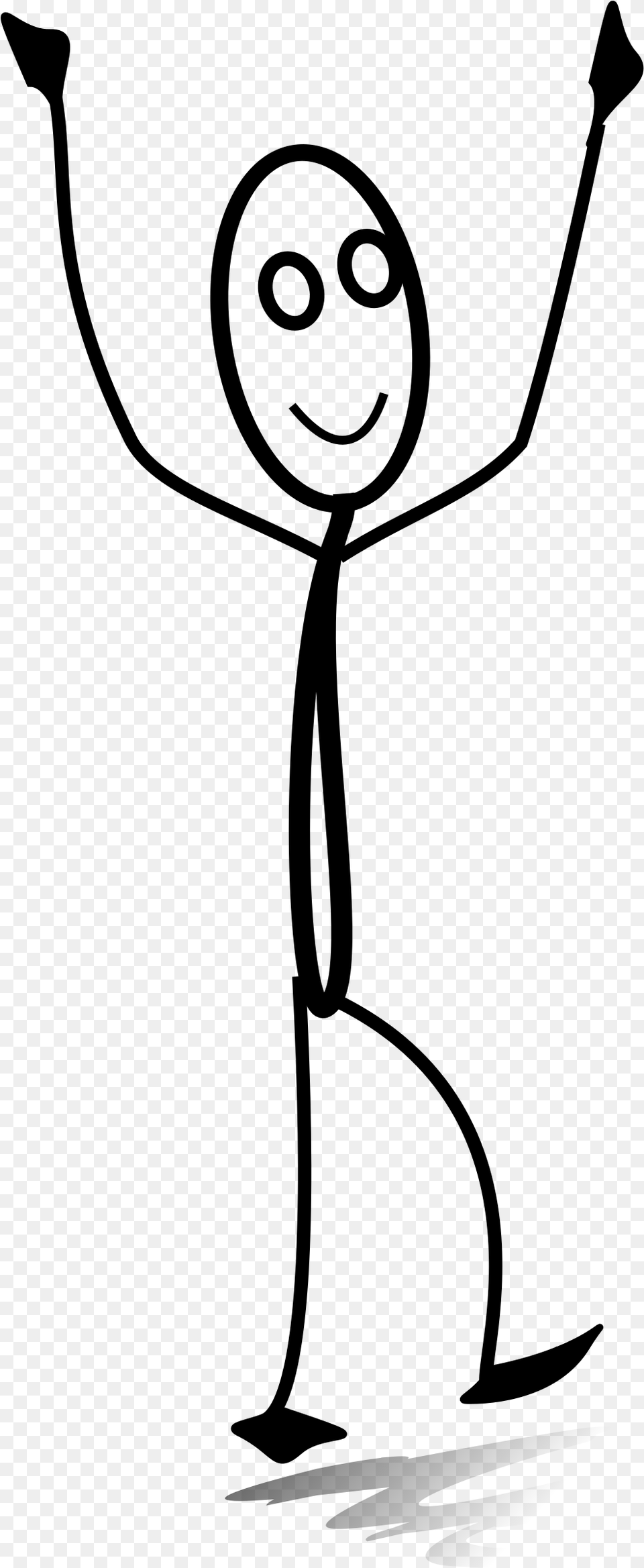 Transparent Stick Figure, Gray Png