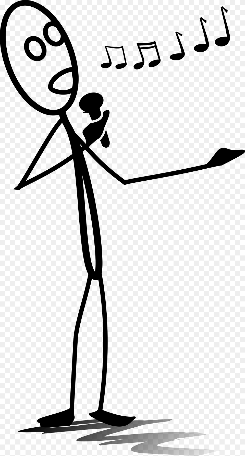 Transparent Stick Figure Stick Figure Singing, Cutlery, Silhouette, Fork, Gray Png