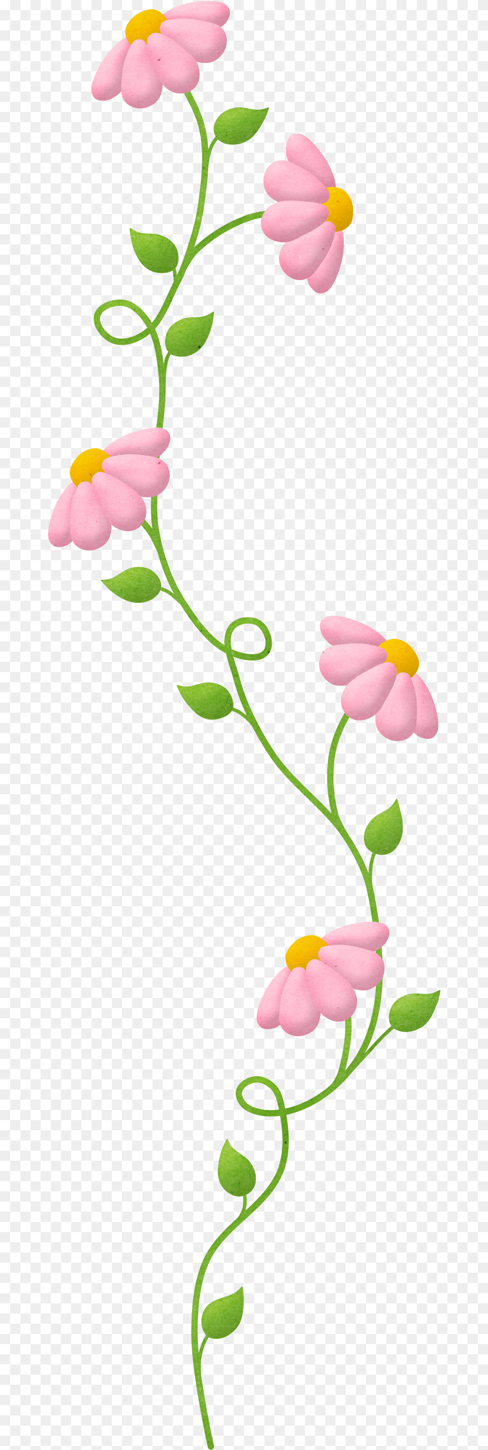 Transparent Stitching Clipart Clipart Flower Vertical Border, Art, Floral Design, Graphics, Pattern Png Image