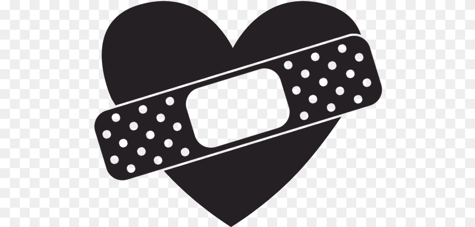 Stock Band Aid Clipart Black And White Heart With Bandaid Clipart, Bandage, First Aid Free Transparent Png