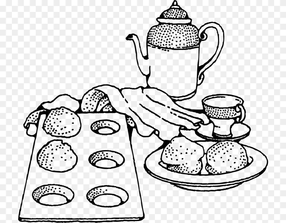 Transparent Stock Breakfast Roll Bagel Full Muffins Clipart Black And White, Gray Png Image