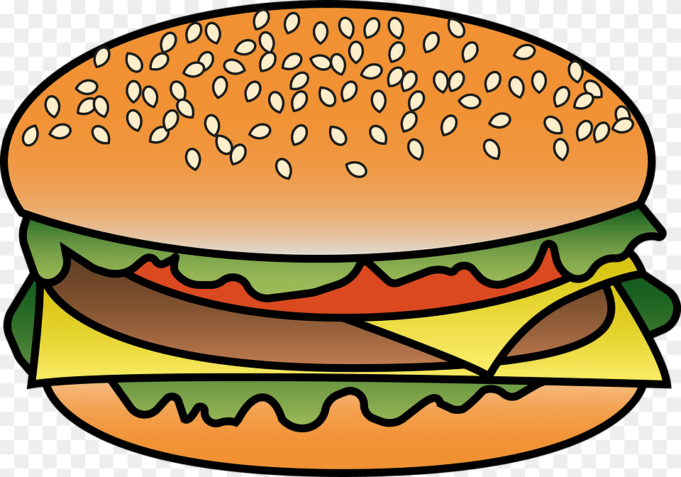 Stock Collection Of Veggie Burger Cliparts Hamburger Kreslen, Food Free Transparent Png