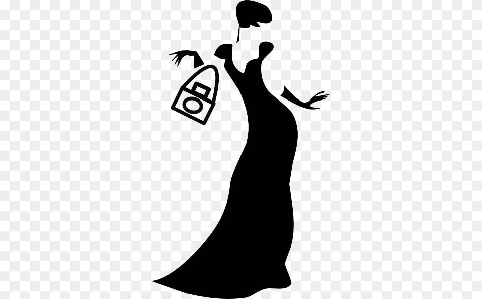 Transparent Stock Woman Clip Art At Clker Com Vector Silhouette Woman In Dress, Stencil, Clothing, Formal Wear, Dancing Png Image