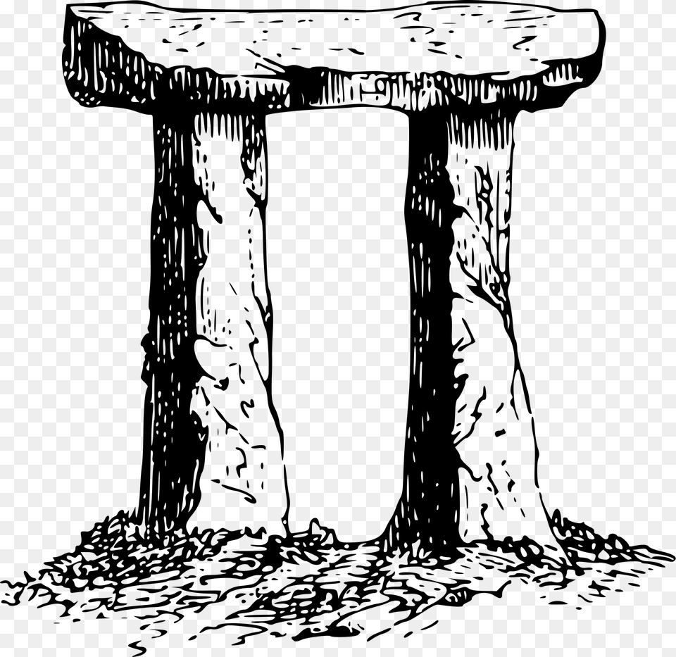 Transparent Stone Table Standing Stone Clipart Black And White, Gray Free Png Download