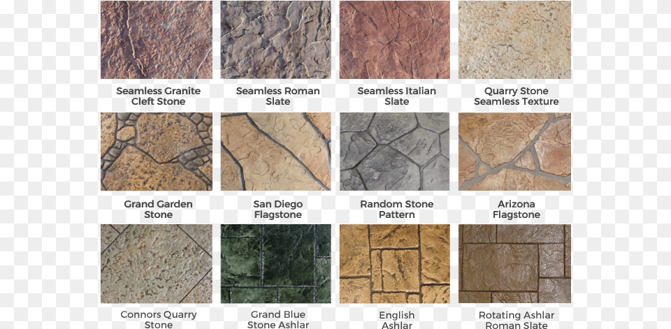 Transparent Stone Texture Color Options For Stamped Concrete, Flagstone, Path, Slate, Walkway Png Image