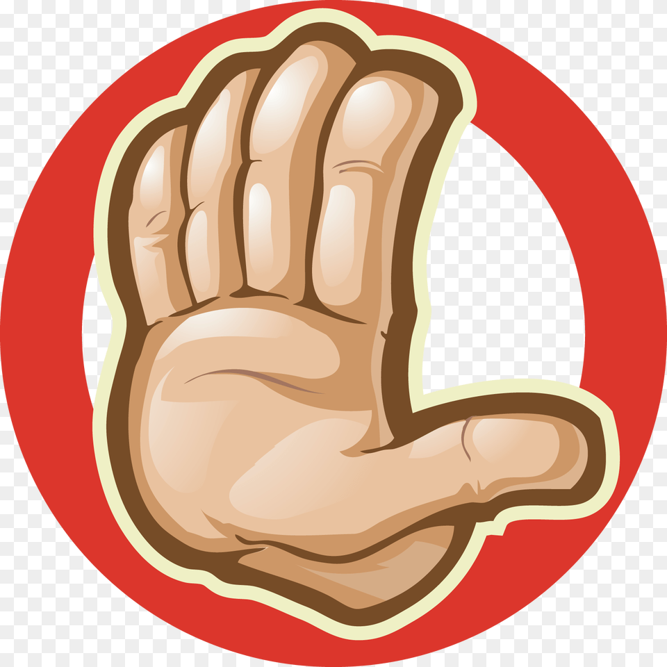 Transparent Stop Hand Stop Hand Cartoon, Glove, Body Part, Clothing, Person Png Image