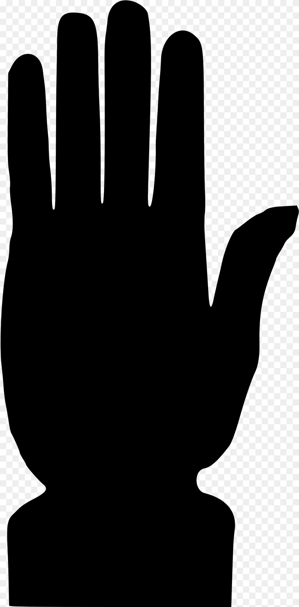 Transparent Stop Hand Stop Hand Silhouette, Gray Free Png Download
