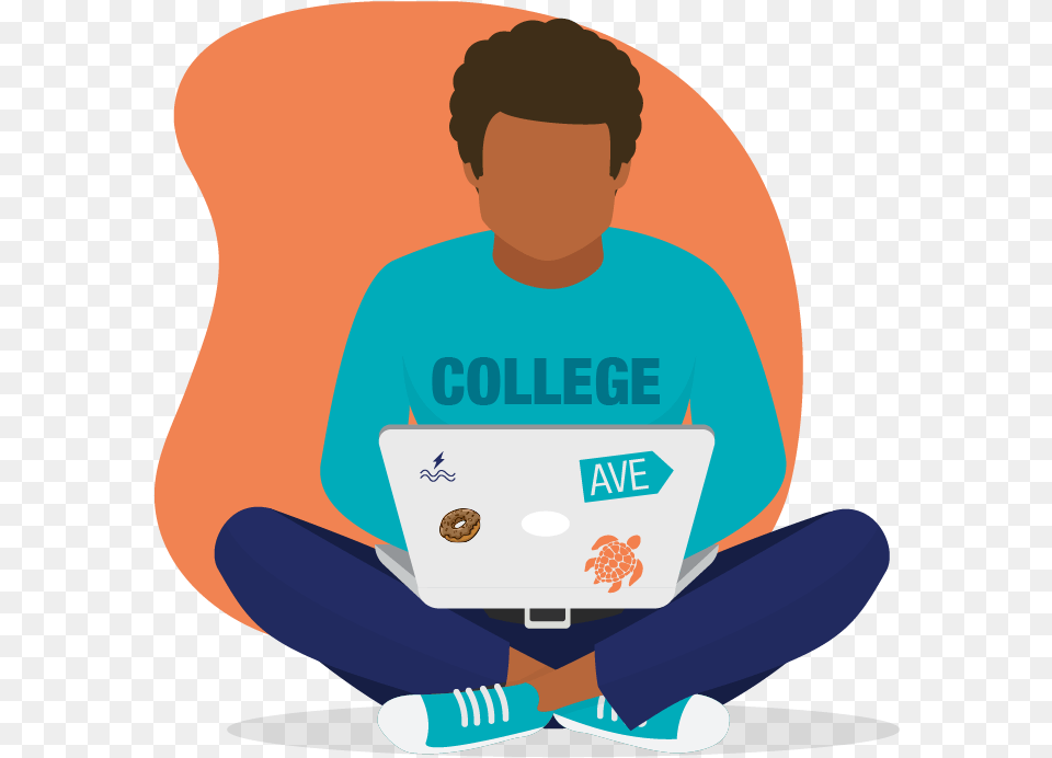 Transparent Student Cartoon, Sitting, Reading, Computer, Electronics Free Png Download