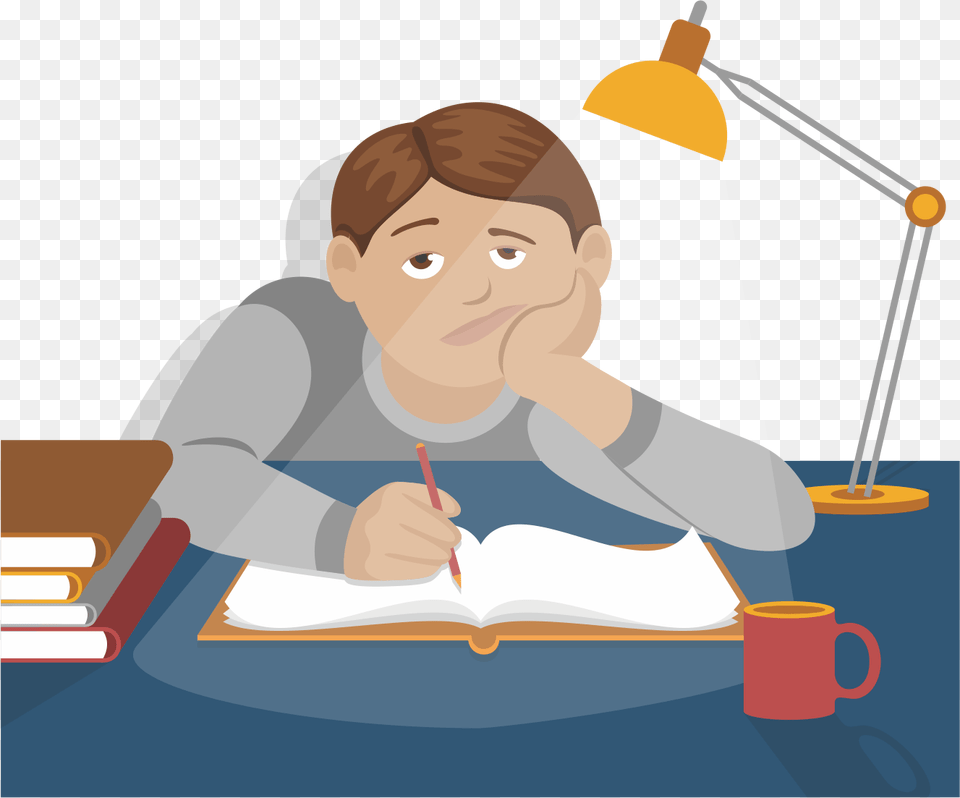 Student Clip Art Tired Student, Person, Reading, Pen, Baby Free Transparent Png