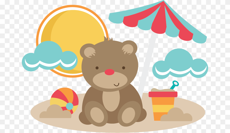 Summer Clipart Cute Bear Beach Clipart, Cream, Dessert, Food, Ice Cream Free Transparent Png