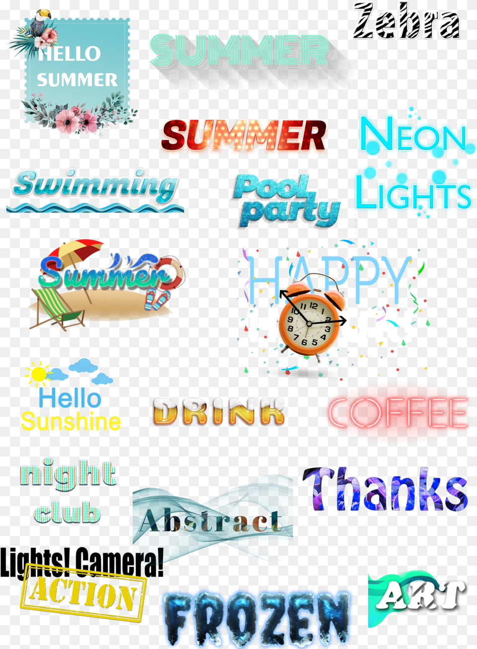 Transparent Summer Word Art Poster, Advertisement Png Image