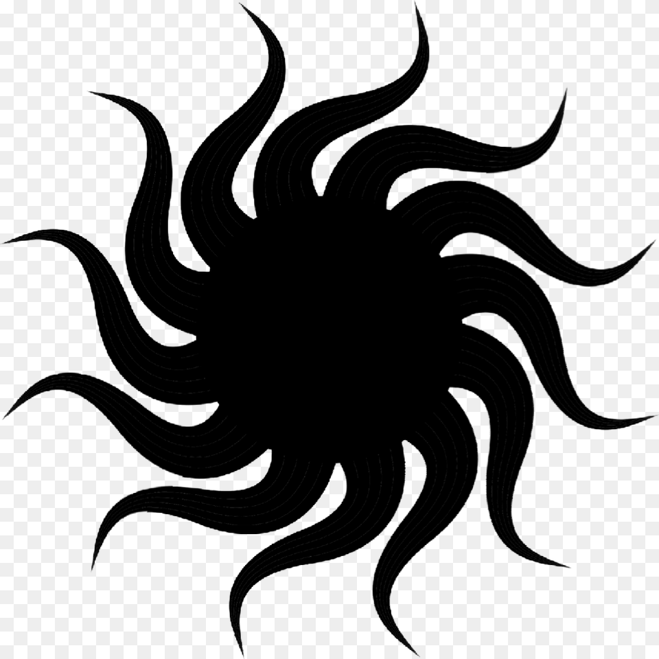 Transparent Sun Rays Clipart Black And White Black Shadow Sun, Gray Free Png Download