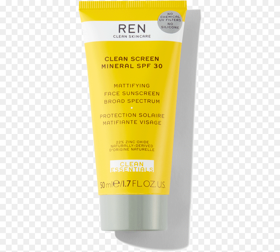 Transparent Sunblock Clipart Ren Clean Screen Mineral Spf, Bottle, Cosmetics, Sunscreen, Can Png Image