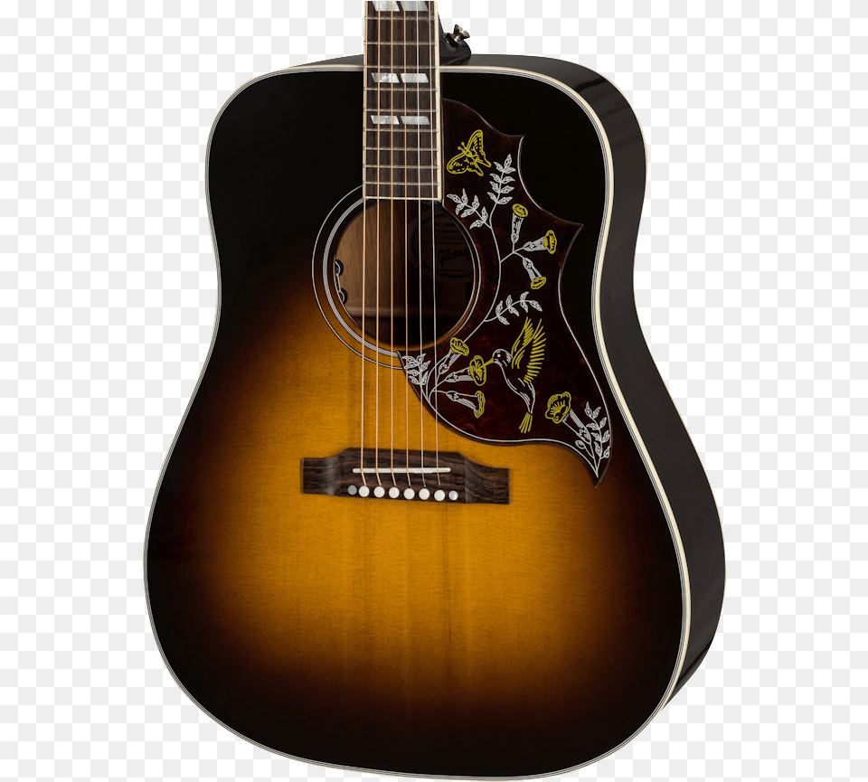 Transparent Sunburst Black Gibson Acoustic Hummingbird, Guitar, Musical Instrument Png