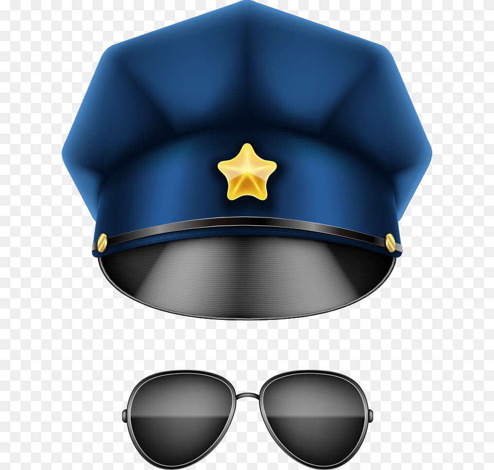 Transparent Sunglasses Clipart Police Cap Transparent Background, Accessories, Clothing, Hat, Baseball Cap Free Png Download