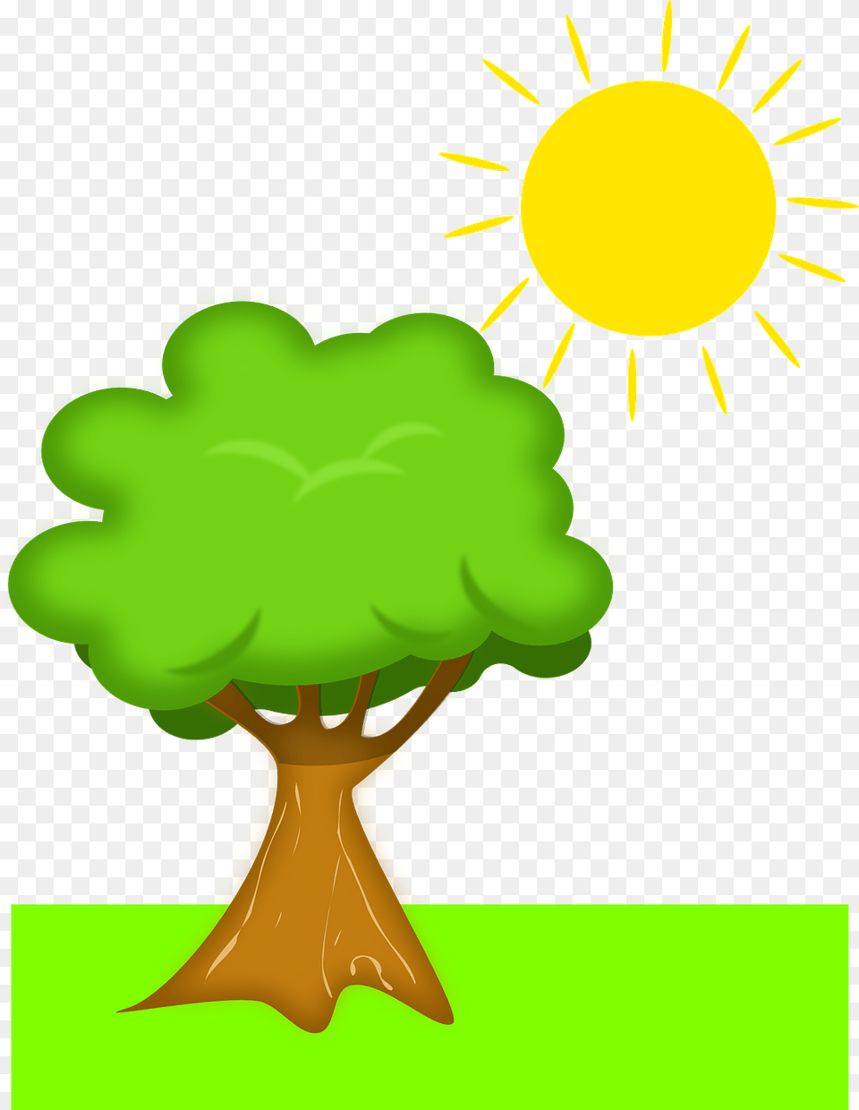 Transparent Sunny Clipart Cartoon Transparent Background Tree Clipart, Green, Plant, Nuclear, Art Free Png Download