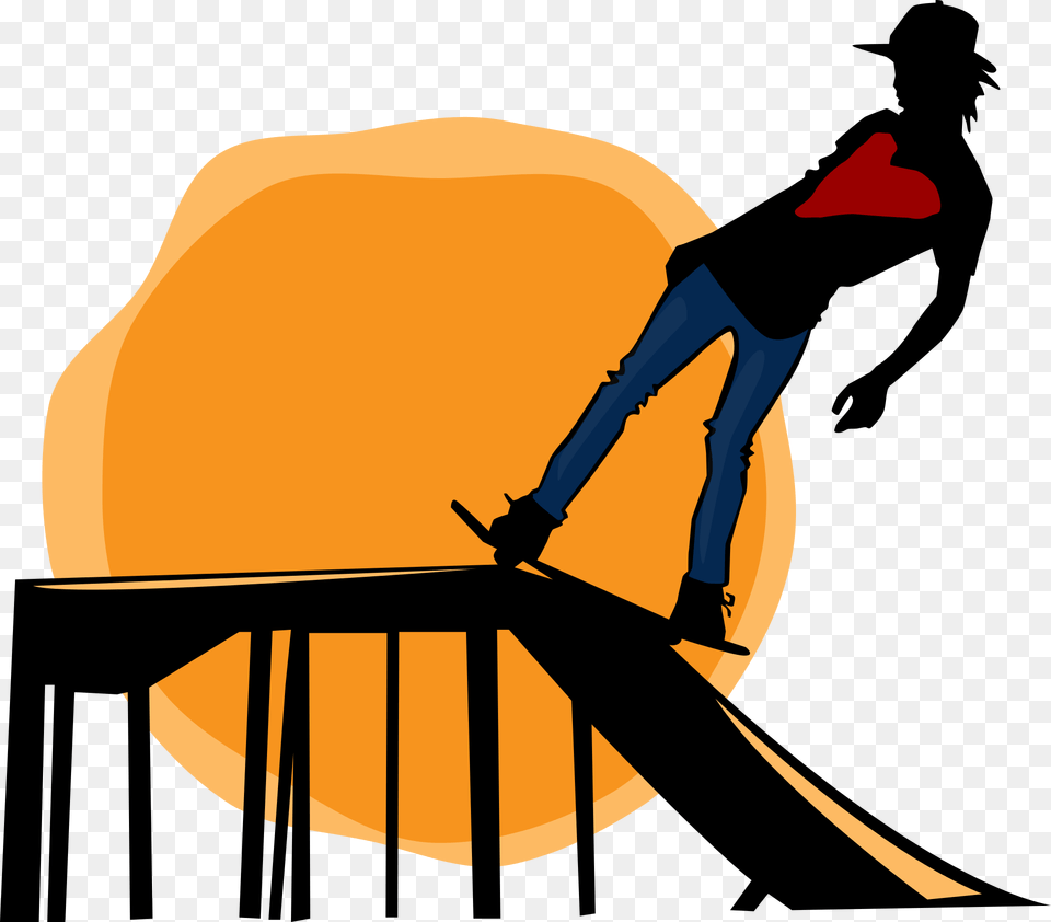 Transparent Sunset Clip Art Skate Park Cartoon, Bread, Food, Person Png Image
