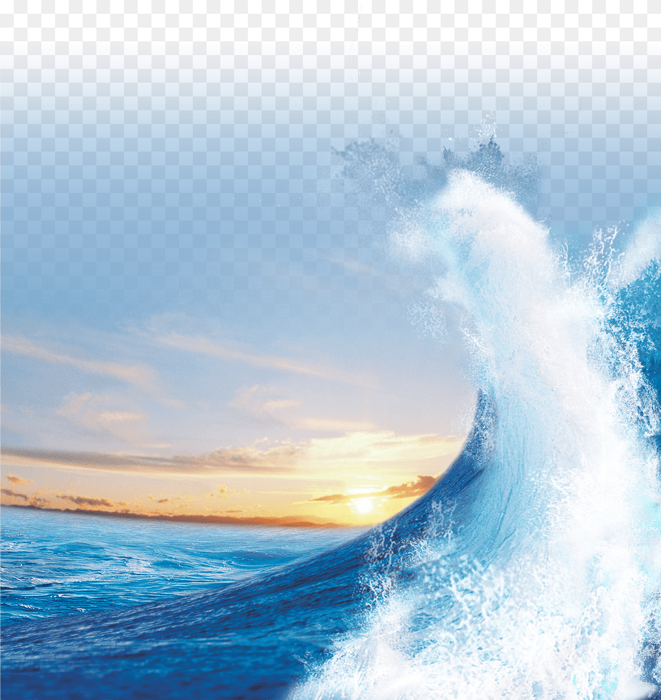 Transparent Sunset Waves Sea Light Blue Png